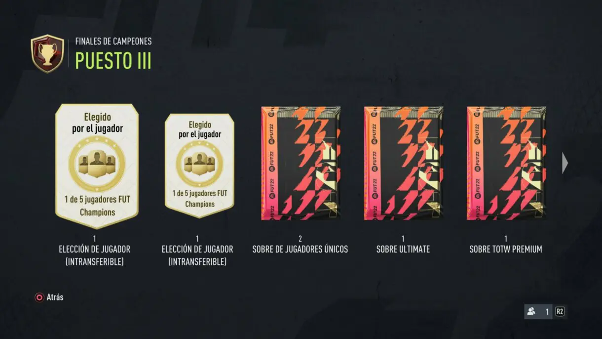 Recompensas FUT Champions rango 3 FIFA 22 Ultimate Team