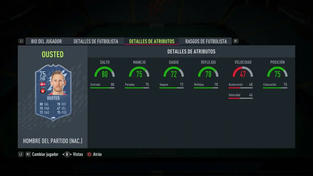 Stats in game Ousted MOTM FIFA 22 Ultimate Team