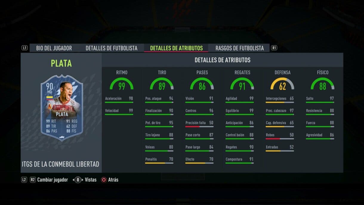 Stats in game Plata TOTGS CONMEBOL Libertadores FIFA 22 Ultimate Team