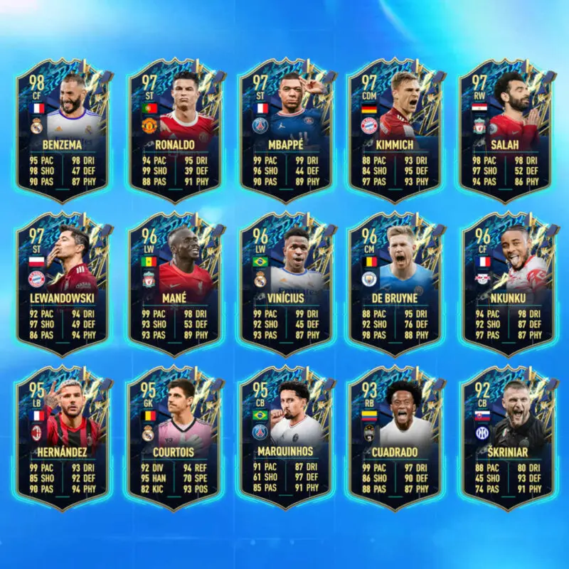 Cartas de nuestra predicción TOTS Ultimate FIFA 22 Ultimate Team