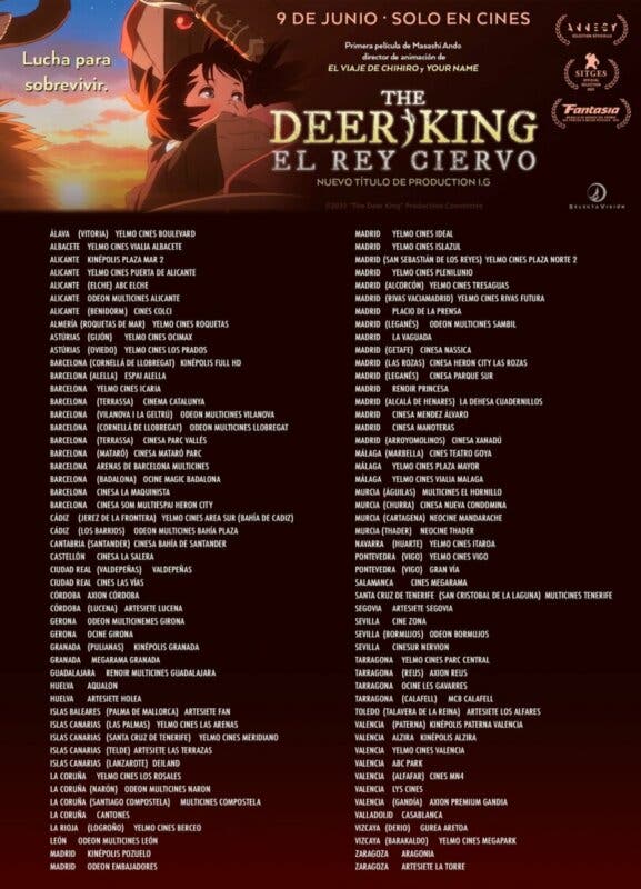 The Deer King cines provisionales España