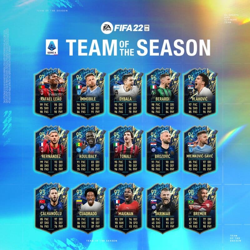 Todos los TOTS transferibles de la Serie A FIFA 22 Ultimate Team