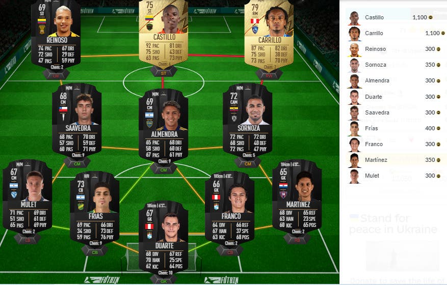 FIFA 22 Ultimate Team SBC FUT 14 Triple mejora Oro común