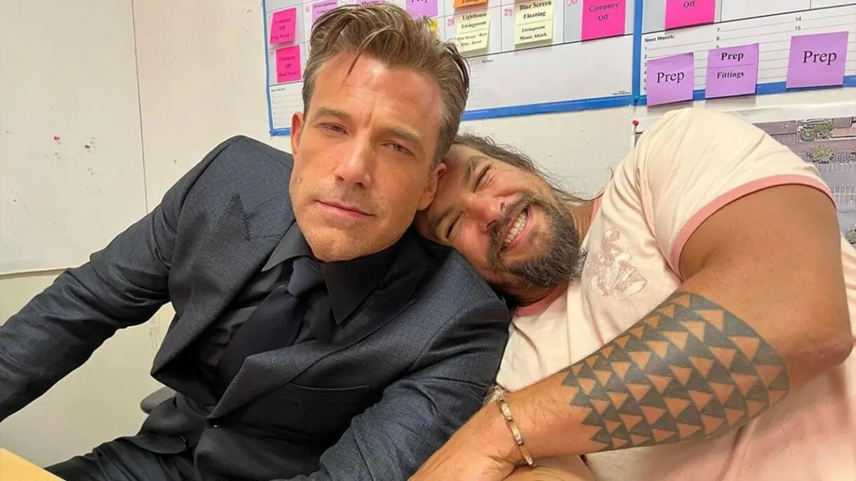 Ben Affleck y Jason Momoa en el set de Aquaman 2