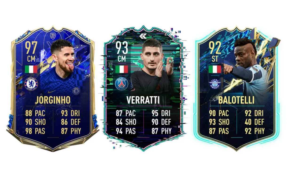Links naranjas Italia Barella FUTTIES Premium FIFA 22 Ultimate Team