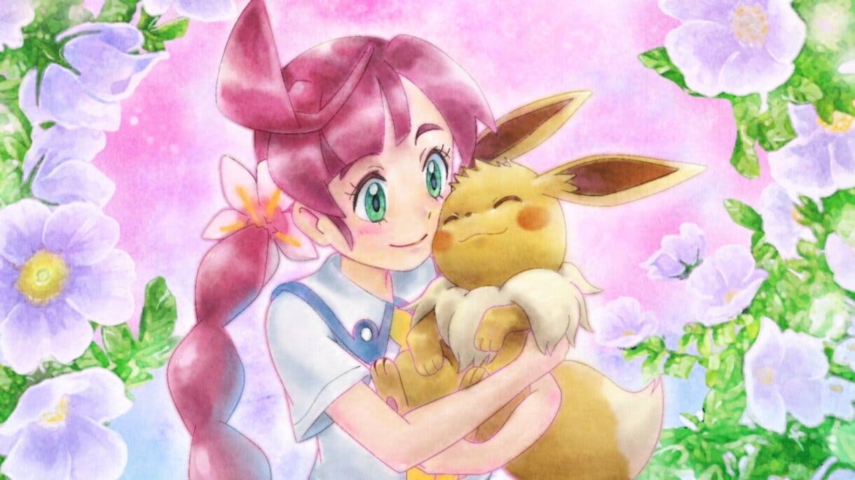Chloe e Eevee arte anime de Pokemon