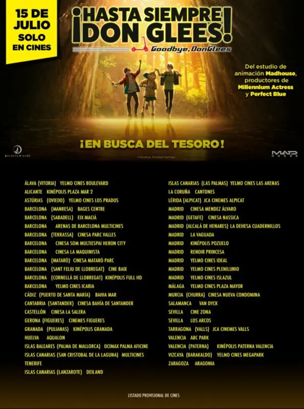 Goodbye DonGless lista cines España