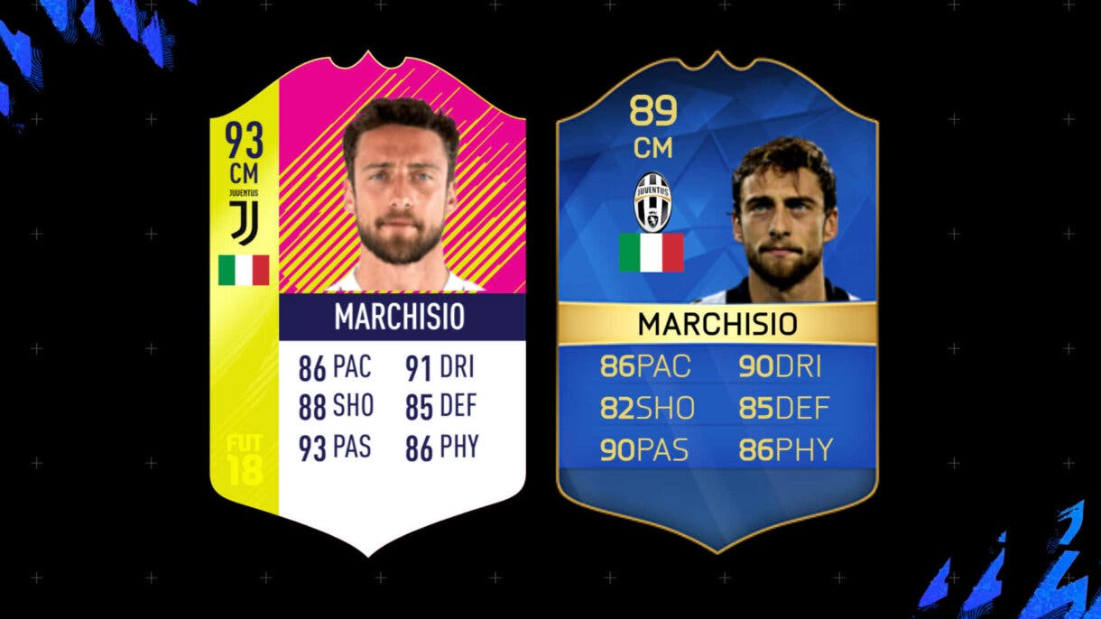 Cartas Marchisio Festival of FUTball FIFA 18 y Marchisio TOTS FIFA 16 Ultimate Team