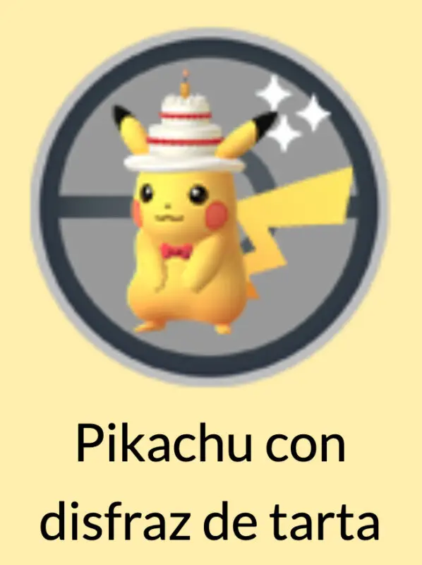 Pikachu con disfraz de tarta Pokemon GO