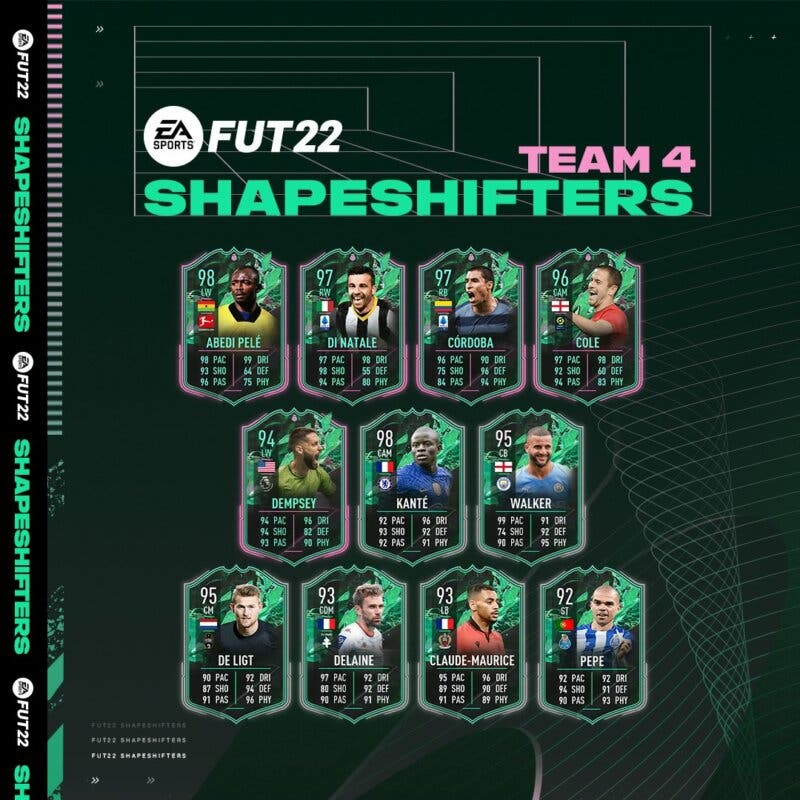 Todas las cartas del cuarto equipo Shapeshifters FIFA 23 Ultimate Team