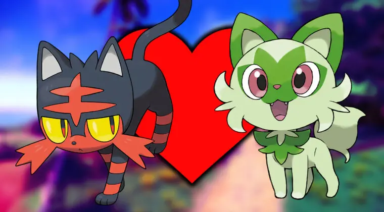 Imagen de Vas a morir de amor con este precioso fan art de Pokémon que junta a Litten con Sprigatito