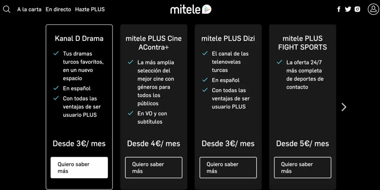 mitele plus suscripciones
