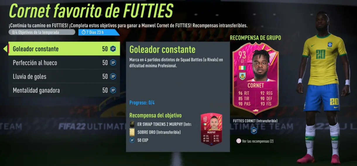 Objetivos Cornet FUTTIES FIFA 22 Ultimate Team