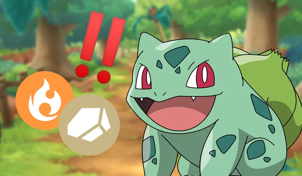 Bulbasaur pokemon roca fuego