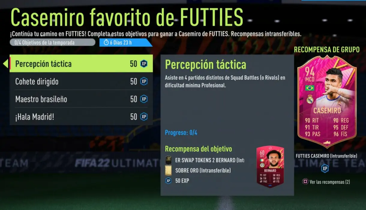 Objetivos Casemiro FUTTIES FIFA 22 Ultimate Team