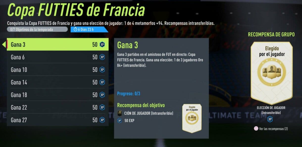 Objetivos Copa FUTTIES de Francia FIFA 22 Ultimate Team