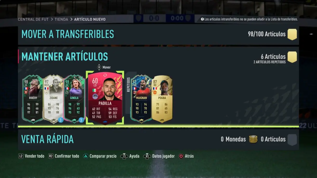 Contenido sobre de la tienda con token Summer Swaps FIFA 22 Ultimate Team