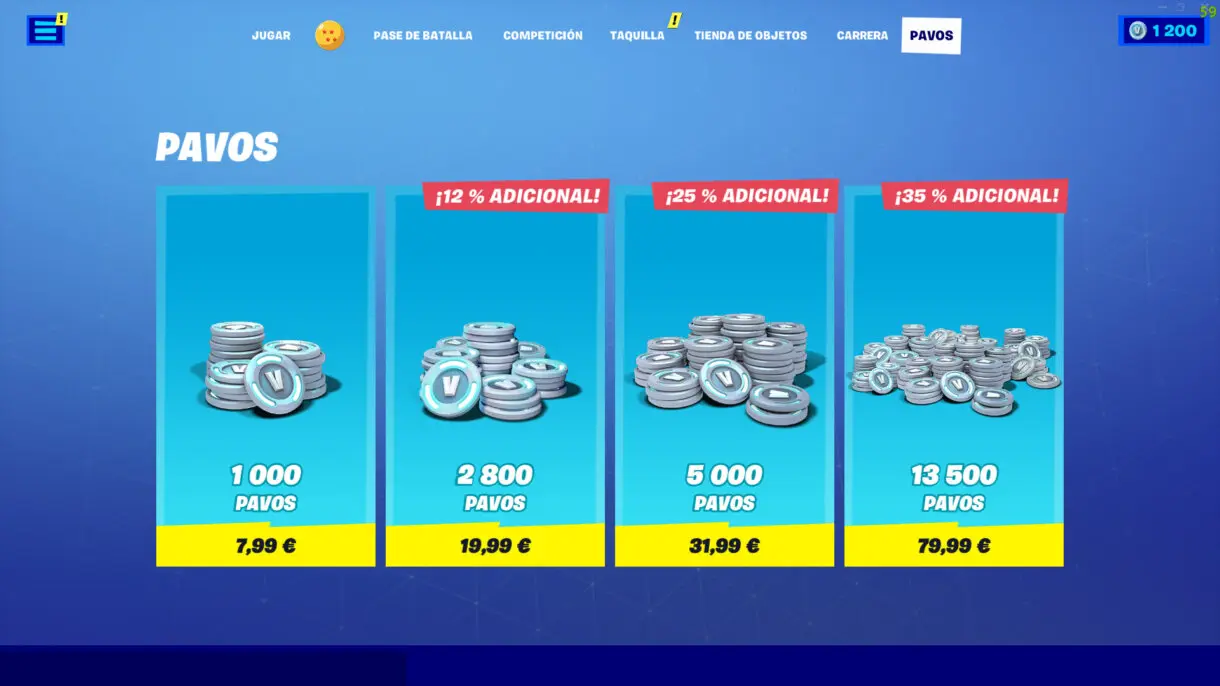 fortnite pavos