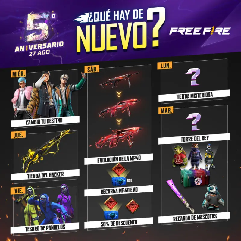 free fire agenda semanal 2