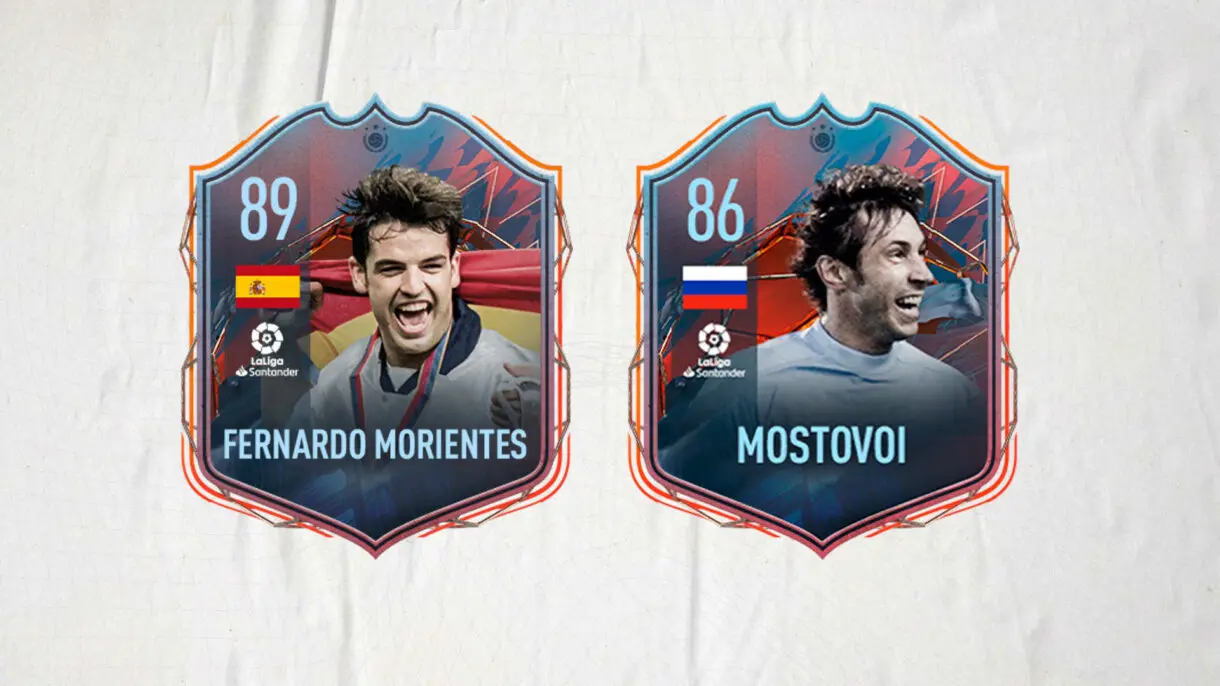 Cartas formato reducido Morientes y Mostovoi FUT Heroes FIFA 22 Ultimate Team