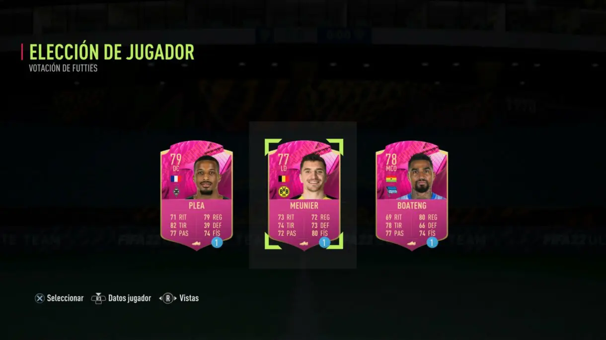 Cartas FUTTIES nominados Pléa, Meunier y Boateng FIFA 22 Ultimate Team