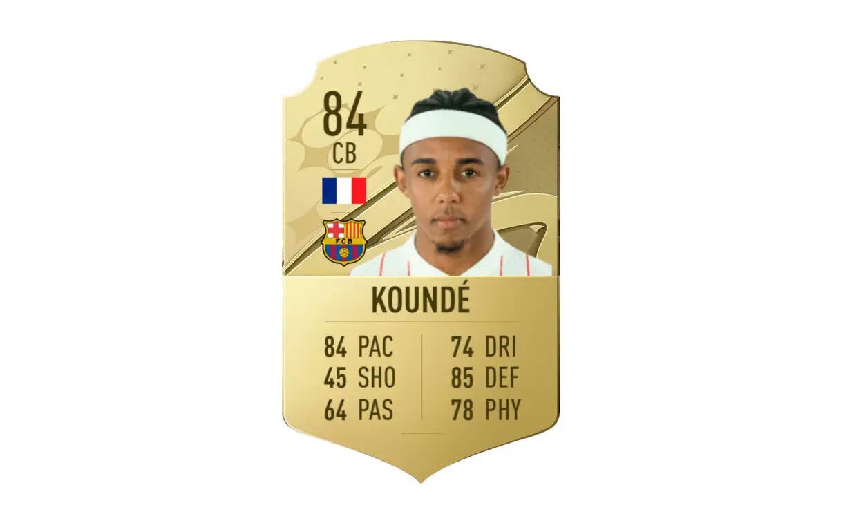 Hipotética carta Koundé oro FIFA 23 Ultimate Team