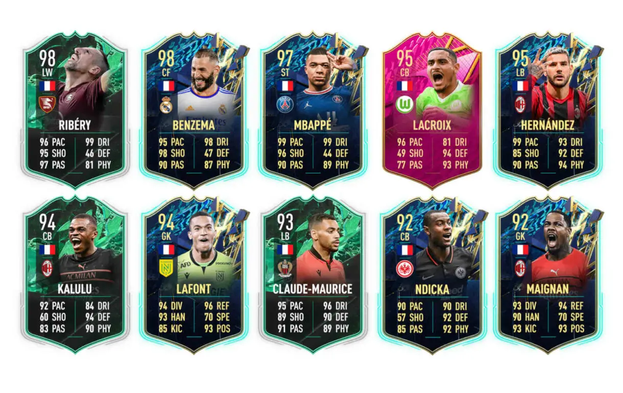 Links naranjas Francia Varane FUTTIES Premium FIFA 22 Ultimate Team
