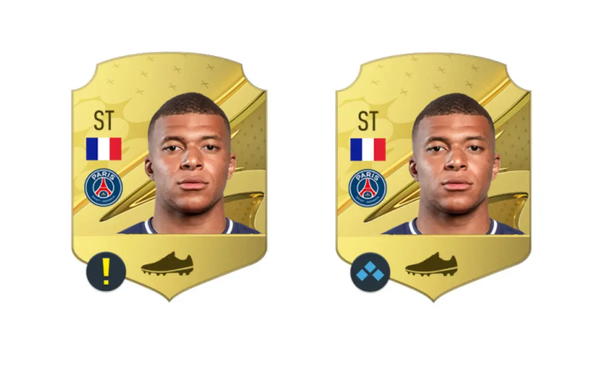Cartas pequeñas Mbappé mostrando los iconos de química FIFA 23 Ultimate Team