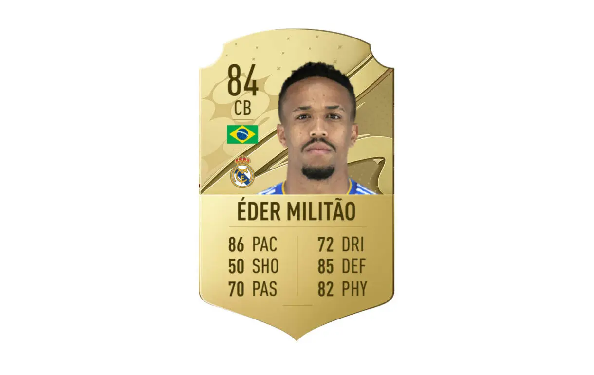 Hipotética carta Militao oro FIFA 23 Ultimate Team
