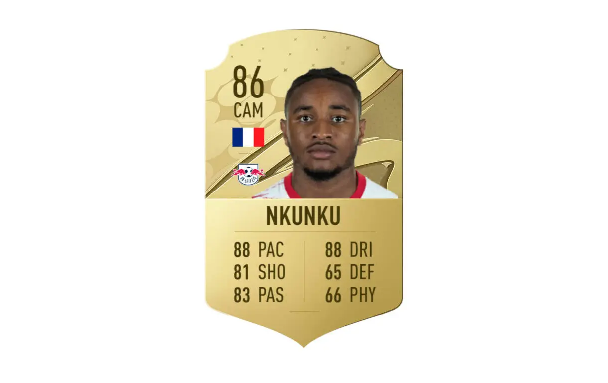 Hipotética carta Nkunku oro FIFA 23 Ultimate Team