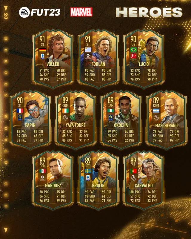 Parte 1 cartas FUT Heroes de la FIFA World Cup FIFA 23 Ultimate Team