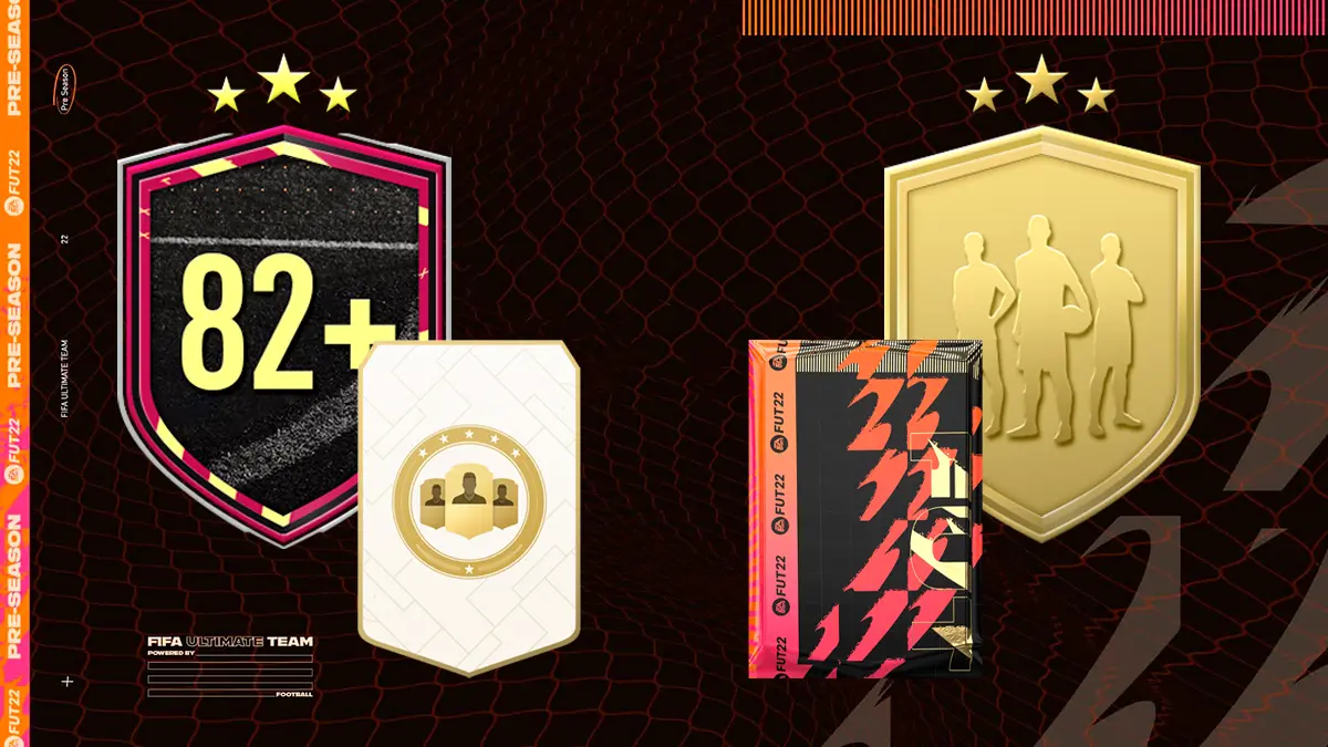 FIFA 22 Ultimate Team SBC Elección de jugador 82+ Mejora triple Oro común Pre-Season