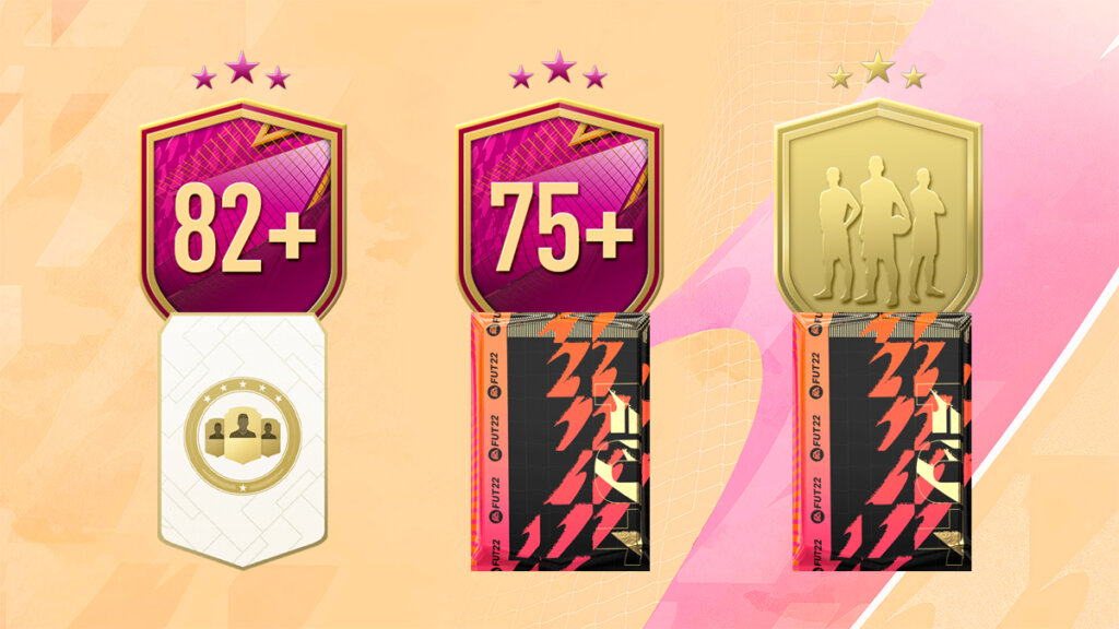 FIFA 22 Ultimate Team SBC Elección de jugador 82+ Mejora x5 75+ Triple oro común