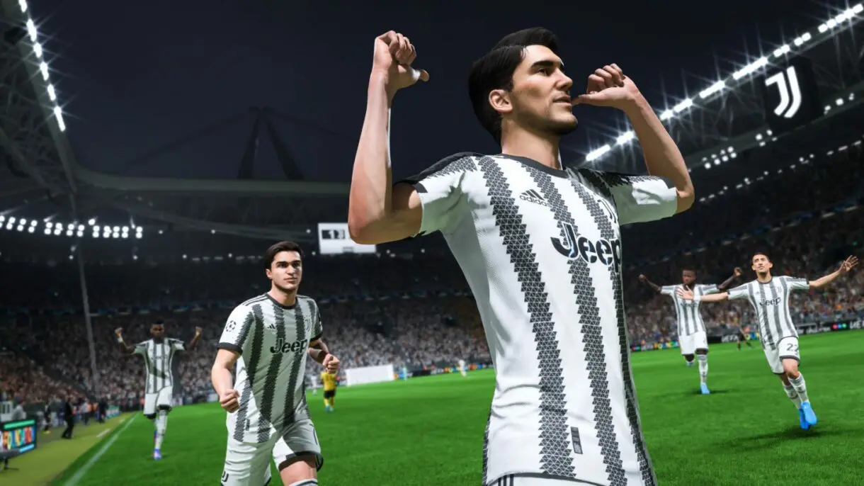 Jugadores de la Juventus de Turín con su equipación oficial en FIFA 23 Ultimate Team