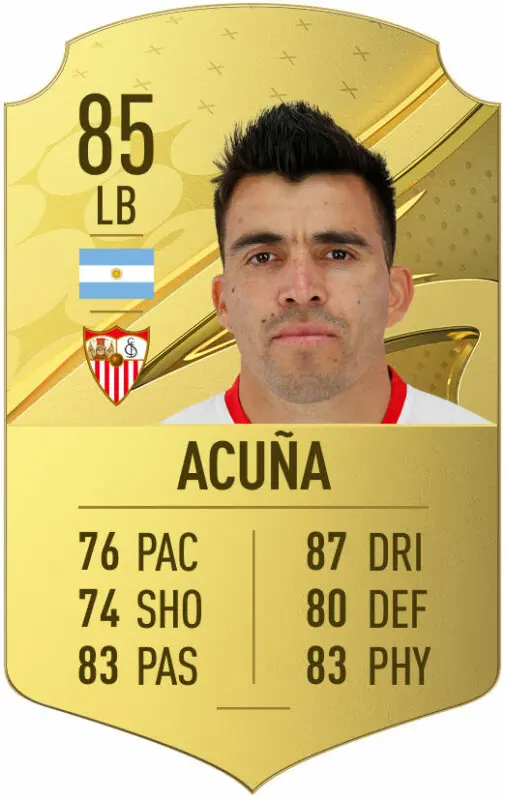 Carta oro Acuña FIFA 23 Ultimate Team