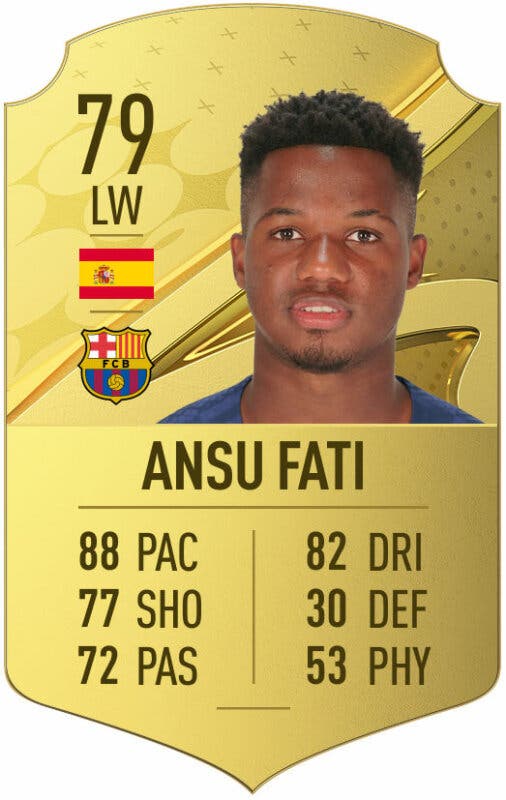 Carta oro Ansu Fati FIFA 23 Ultimate Team