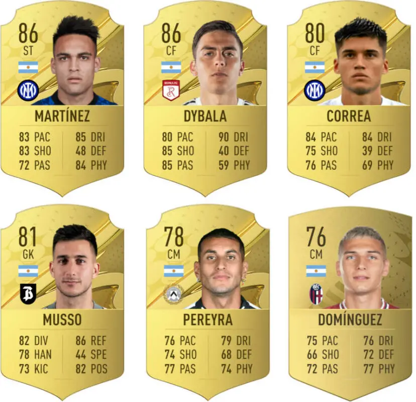 Otras cartas destacables en FIFA 23 Ultimate Team de Argentina en la Serie A 