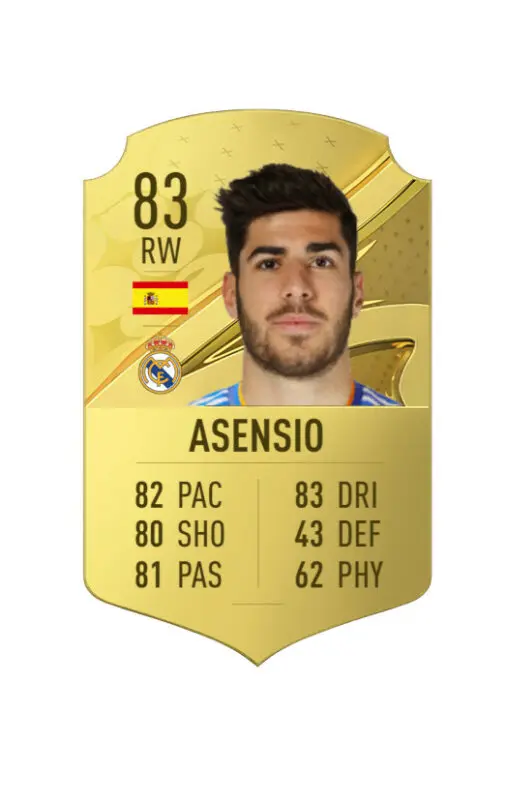 Carta oro Asensio FIFA 23 Ultimate Team