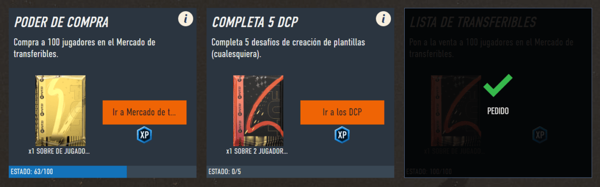 Retos individuales del grupo de objetivos "Conjunto de completista" FIFA 23 Ultimate Team