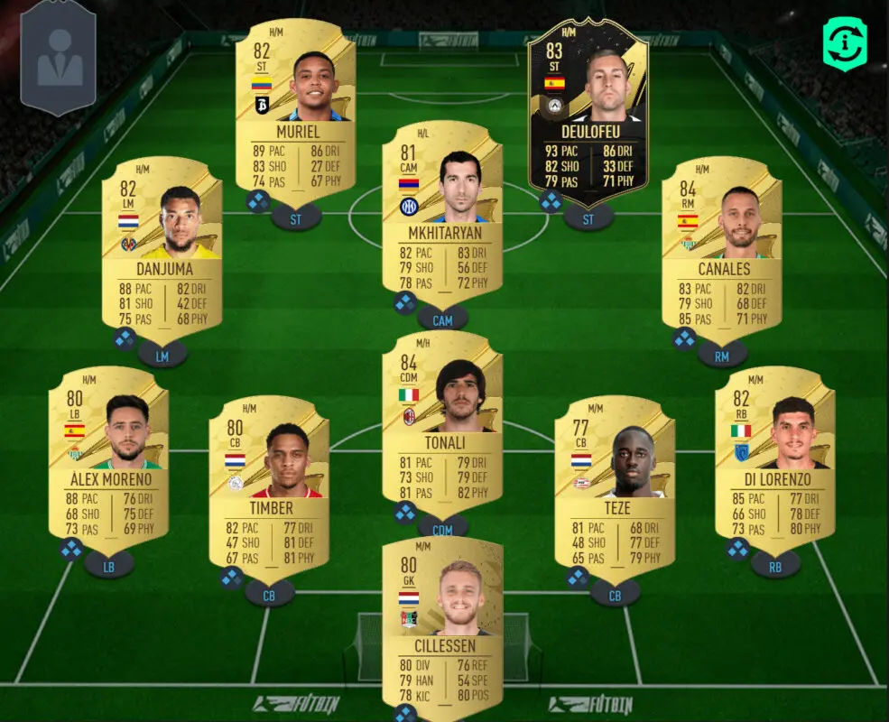 Cartas de un híbrido Serie A - Eredivisie - LaLiga Santander FIFA 23 Ultimate Team