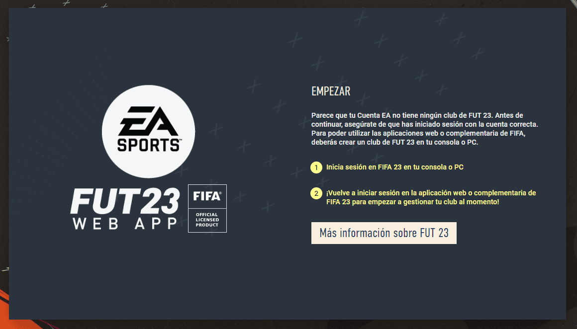 FUT Web App de FIFA 23 [ ACCESO EN ESPAÑOL ]