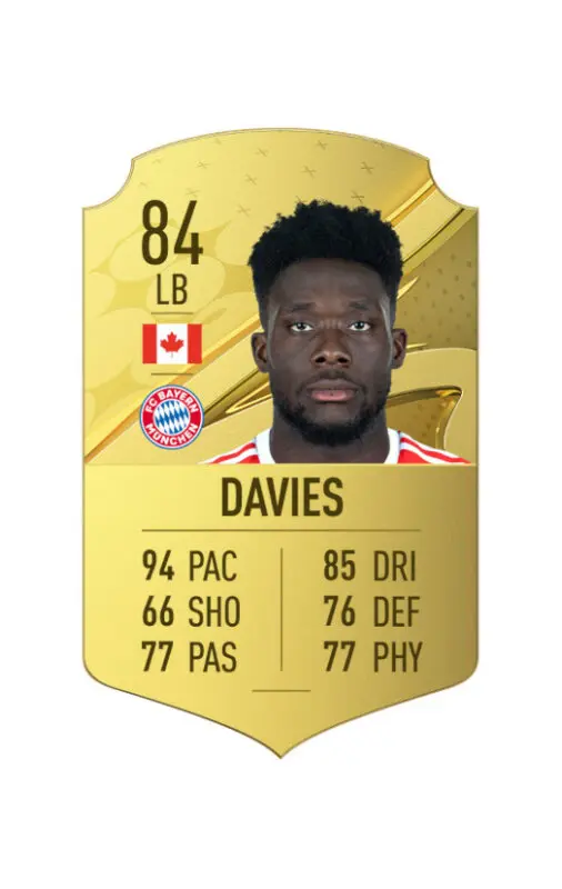 Carta oro Alphonso Davies FIFA 23 Ultimate Team