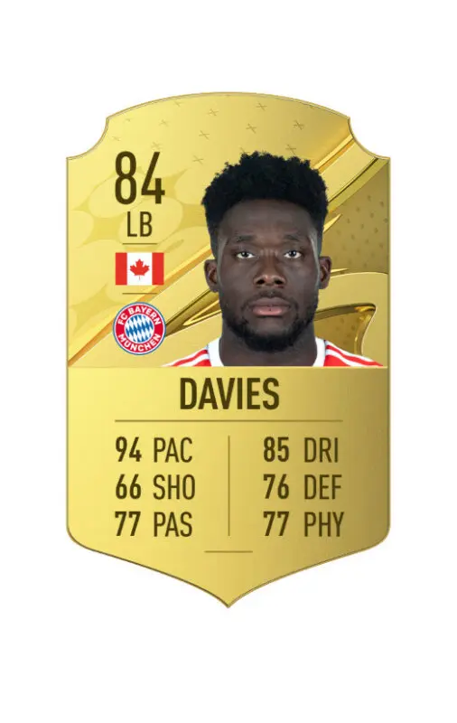 Carta oro Alphonso Davies FIFA 23 Ultimate Team