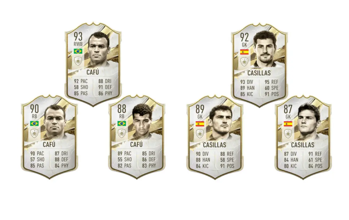 Cartas Baby, Medio y Prime de Cafú y Casillas Icono FIFA 23 Ultimate Team