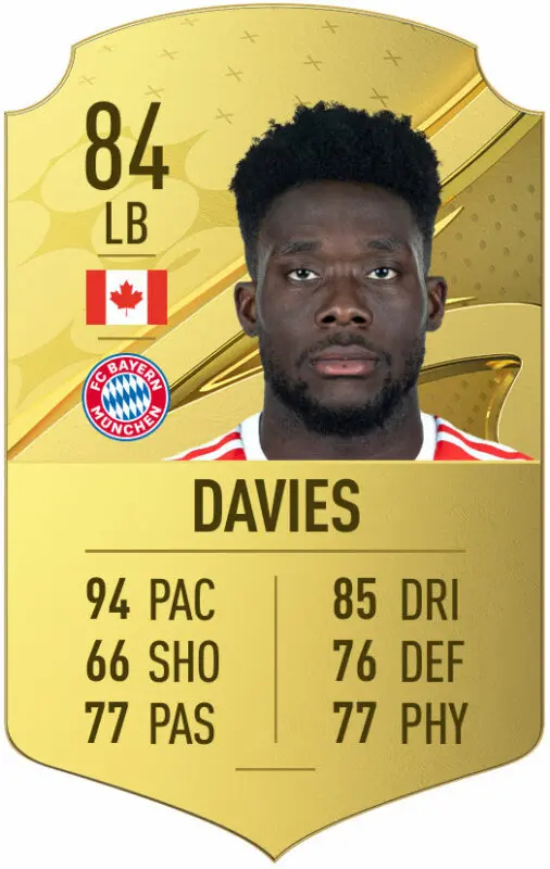 Carta oro Alphonso Davies FIFA 23 Ultimate Team