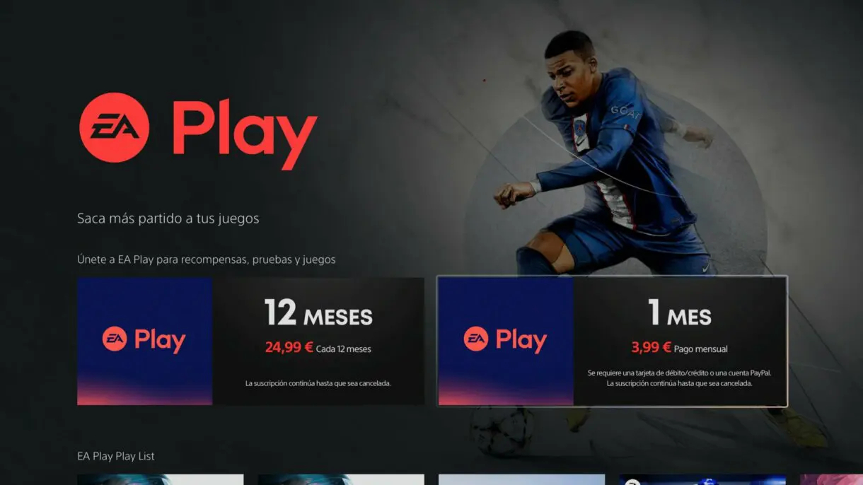 Página de EA Play sin descuento desde la tienda de Playstation