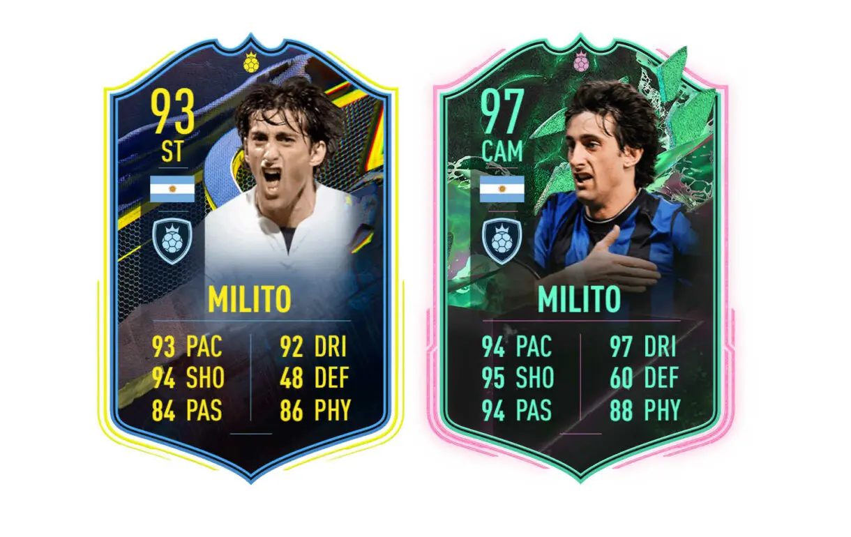 Cartas FUT Heroes Shapeshifters y Captains de Diego Milito FIFA 22 Ultimate Team