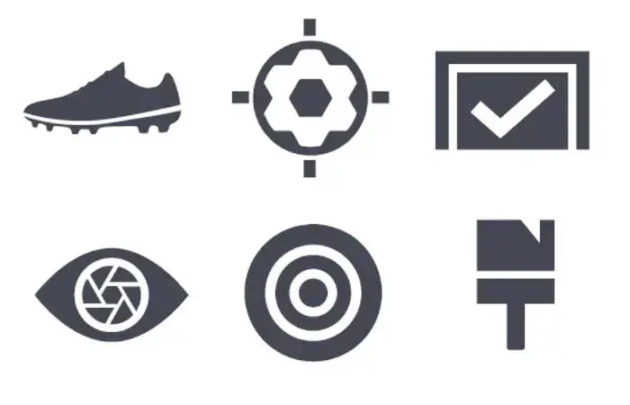Logos estilos Básico, Francotirador, Rematador, Tirador, Tirador Preciso y Artista FIFA 23 Ultimate Team