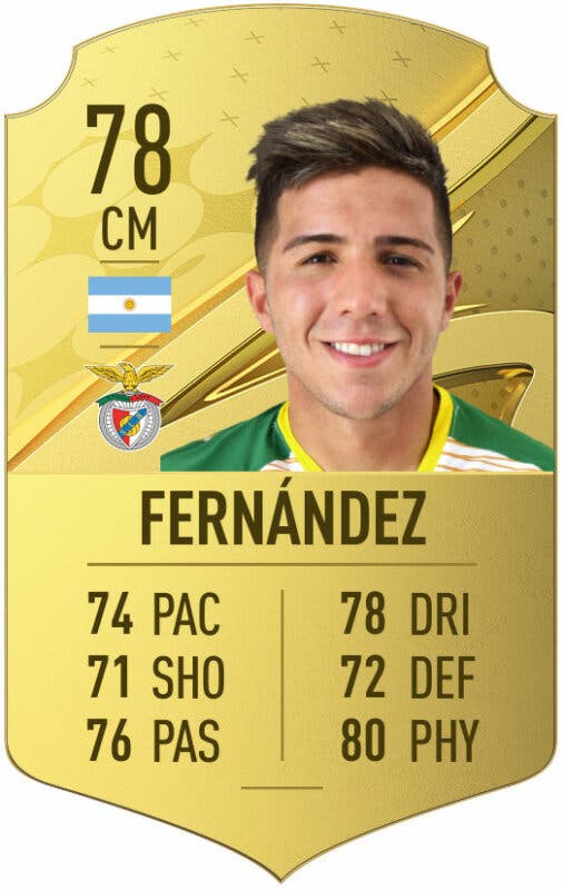 Carta oro Enzo Fernández FIFA 23 Ultimate Team