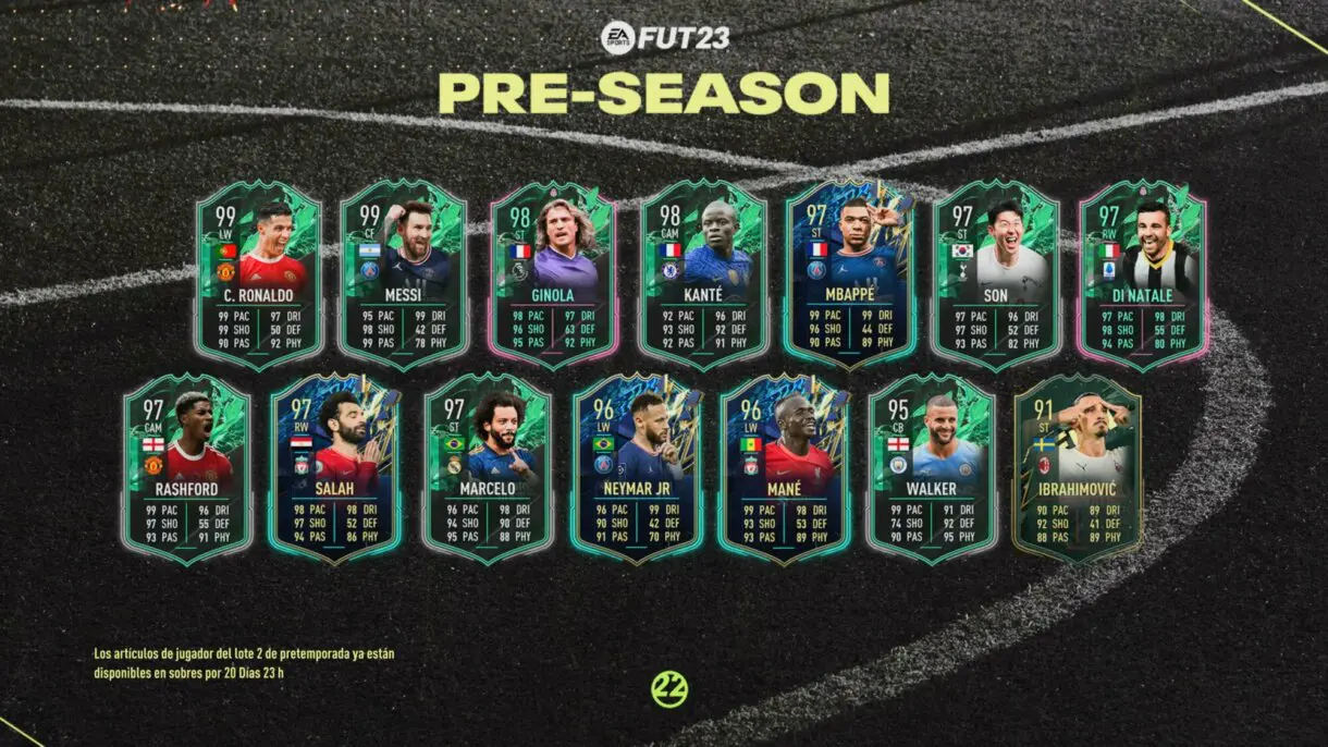 Pantalla de carga Pre-Season cartas del lote 2 FIFA 22 Ultimate Team